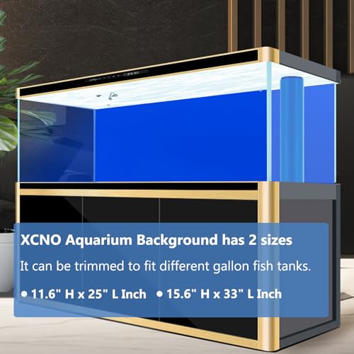 XCNO Aquarium Background for Fish Tank Wallpaper Black Blue Poster 12x33 in | Double-Sided Solid Colors, Glue-Free, Smooth Surface, Waterproof PVC, Easy to Intall and Clean, Simple to Trim, Reusable - size: 11.6" H x 33" L