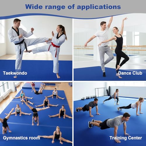 Generic Folding Gymnastics Mat 118.11x70.87x1.57inch Indoor Gymnastics Track Exercise Mat with Grippy Surface for Home Yoga Fitness Pilates Martial Art