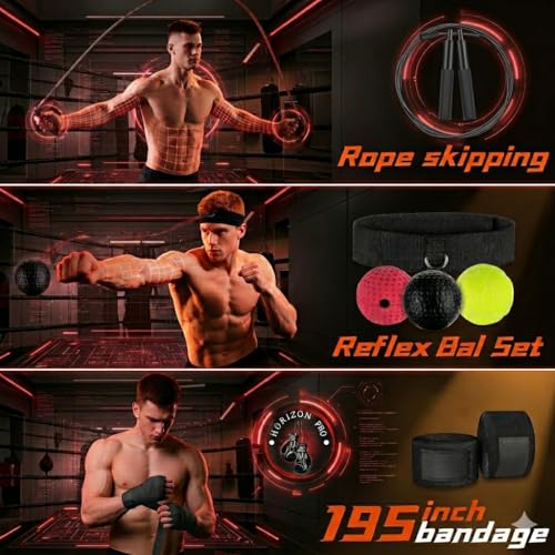 Horizon Pro LLC Punching Bag for Adults, 4ft Heavy Boxing Bag Set with 12OZ Boxing Gloves, Hanging Punching Bags for MMA, Karate, Kickboxing, Boxing, Training at Home or Gym - Unfilled
