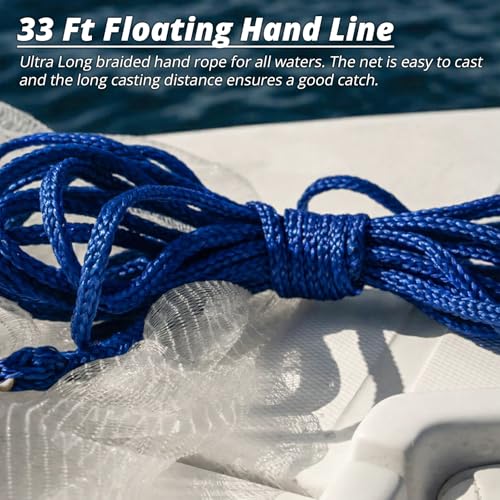 1.3 lbs/ft Fishing Cast Net with Eco-Friendly Lead Weights, ProCast Series | 3/8 inch Mesh Size, Throw Nets for Freshwater & Saltwater, 4/6/8/10/12 Ft Radius Casting Net - size: 4-ft radius