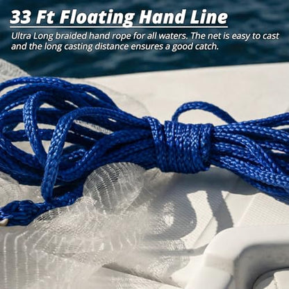 1.3 lbs/ft Fishing Cast Net with Eco-Friendly Lead Weights, ProCast Series | 3/8 inch Mesh Size, Throw Nets for Freshwater & Saltwater, 4/6/8/10/12 Ft Radius Casting Net - size: 4-ft radius