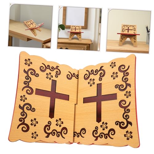 PRETYZOOM Elegant Quran Book Stand Sturdy Carved Reading Holder for Study Room Versatile Display for Quran Recitation and Decorative Items