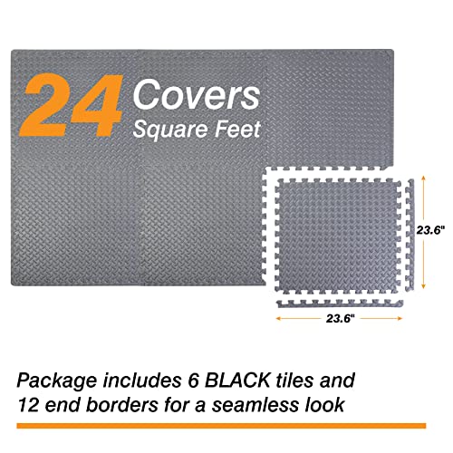 BIG RED ARPM001BK Interlocking Foam Mat Protective Exercise Workout Puzzle Floor Mat Tiles for Home Gym Equipment