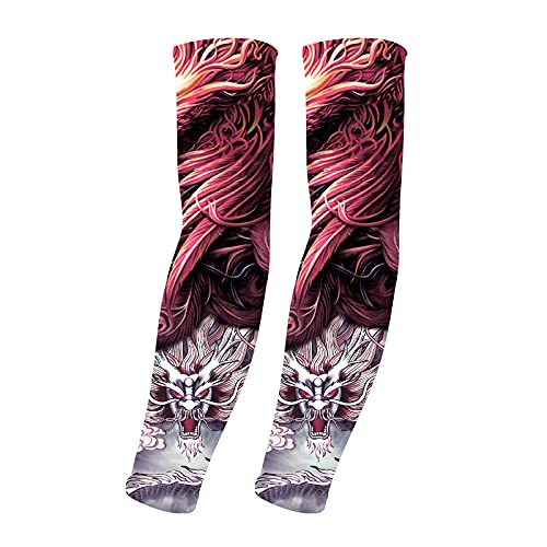 UV Sun Protection Arm Sleeves for Men & Women-UPF 50+ Sports Compression Cooling Sleeve-Unique TATTOO SLEEVE gift - color: Phoenix