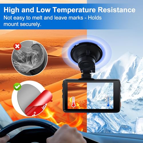Adhesive Sticky Pads for Dash Cam Mount - 4PCS Heavy Duty Double Sided Tape Replacement for Dashcam & Car Camera Suction Cup, Heat Resistant Sticker Glue Mounting on Windshield/Windscreen/Window Glass - color: Grey
