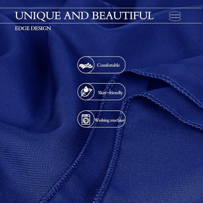 Chiffon Scarf,Soft Breathable Chiffon Shawls and Wraps,Silky Women's Hijab for Evening Dresses Wedding Bridal Scarves - color: Royal Blue, size: 67 x 28 inches