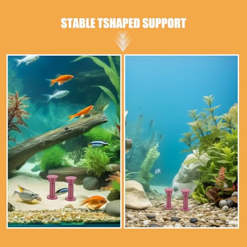 6pcs Double-Headed Coral Base - Universal T-Shape Stand for Aquarium Marine Fish Tank - Plant Fixing Decor Propagation Frag Display Riser Landscaping Base Rack