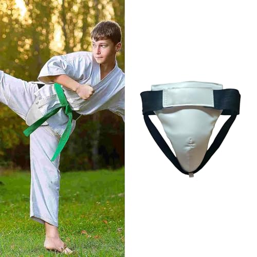 Protective Undergarment Cup Martial Art Groin Guard Suitable for Youth and Adults Engaged in High Impacts Combat Sports Combat Sports Groin Guard - color: White mens large