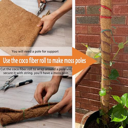 Coco Liner Roll 16x80 Inch Natural Coconut Fiber Mat for Planters | Natural Coconut Fiber, Cut-to-Fit Liner Roll, Ideal for Hanging Baskets, Planters, Window Boxes & Garden Use - size: 16in X 80in