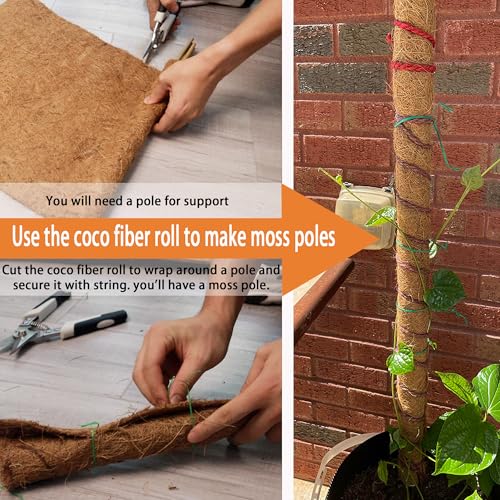 Coco Liner Roll 16x120 Inch Natural Coconut Fiber Mat for Planters | Natural Coconut Fiber, Cut-to-Fit Liner Roll, Ideal for Hanging Baskets, Planters, Window Boxes & Garden Use - size: 16in X 120in