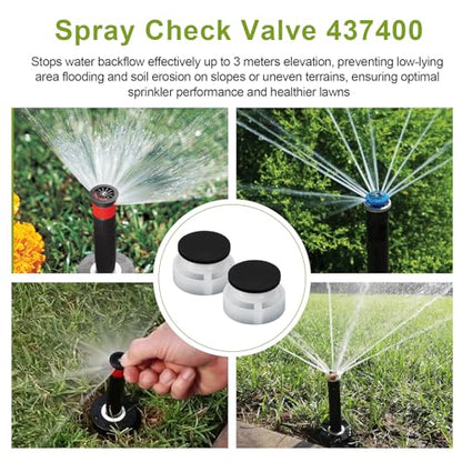 Sprinkler Check Valve 437400 Compatible With Hunter Pro Spray Sprinkler Heads, Prevents Backflow & Protect Water Supply for Hunter Check Valves (2 Sets)
