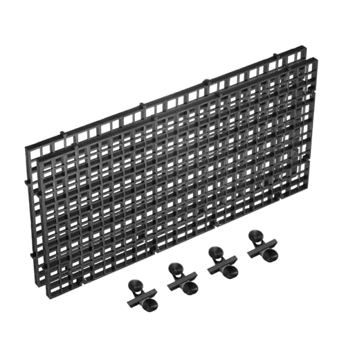 uxcell 2Pcs Aquarium Fish Tank Divider, 12x6 Inch Plastic Egg Crate Light Diffuser Grid Filter Bottom Partition Separator with Sucker Clips and Suction Cups for Aquarium, Black - color: Black, size: 12x6 Inch
