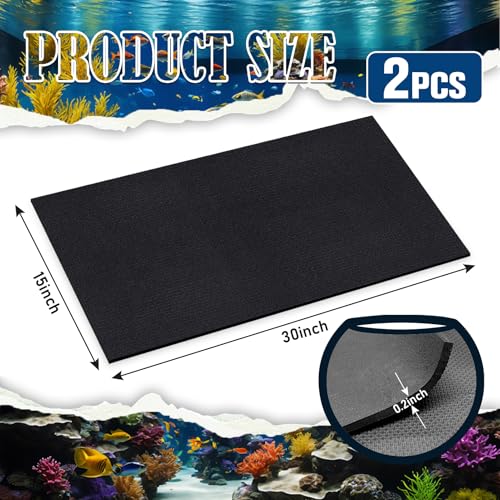 15 x 30 x 0.2 Inches Aquarium Leveling Mat 2PCS/Set Neoprene Non-Slip Shockproof Fish Tank Pad Waterproof Textured Surface for Uneven Surfaces Durable Fish Tank Mat with Easy-Cut Edges - size: 15 x 30 Inch, style: No Glue