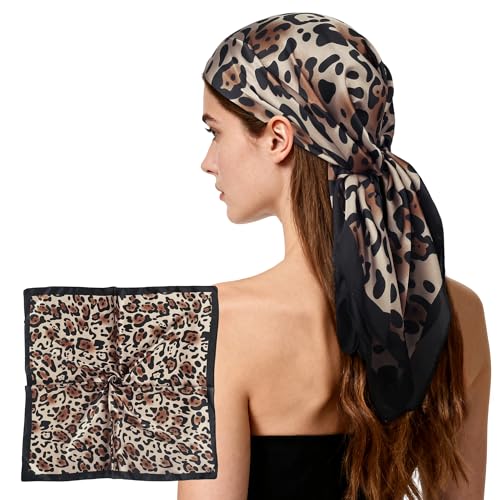 27" Head Scarf Like Satin Silk for Women,Hair Scarves Bandana,Headband Silk Feeling for Hair Wrap - color: Black Panther Pattern