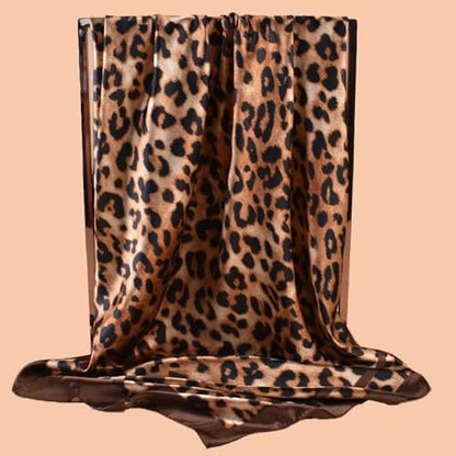 Head Scarf Hair Neck Scarves for Women Purse Bag Scarfs for Handbag Silky Satin Square Headscarf Fashion Hair Bandanas - color: Coffee