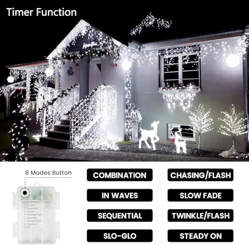 4 Pack 400 LED Battery Operated String Lights, Twinkle Lights Cool White - color: Cool White, size: 4PK(100LED)