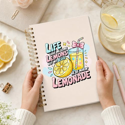 Bible Verse Journal Notebook - Religions Gifts for Women, Inspirational Hardcover Note Book for Church Notting Stationery Supplies Christian Gift for Prayer 5.5x8.3 Inches - color: Life Gave Me Some Lemons But My Jesus He Be Makin' Lemonade