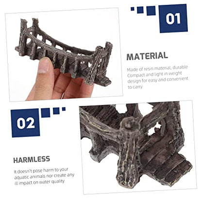 ORFOFE 2pcs Quality Resin Fish Tank Decoration Bridge for Fairy Garden and Aquarium