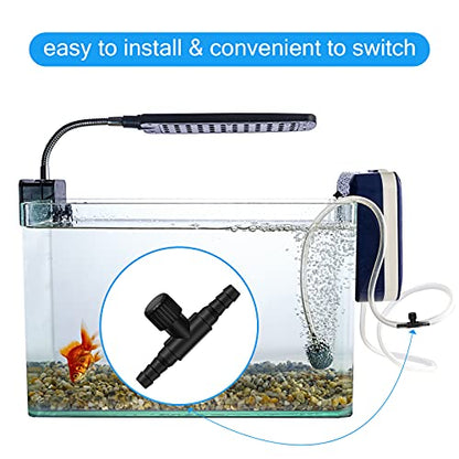 Honoson 30 Pieces Aquarium Air Control Valve T Shaped Air Pump Control Valves Single Way Plastic Flow Regulator for 4 mm Hose Line Tubing Connector(Black) - color: Black