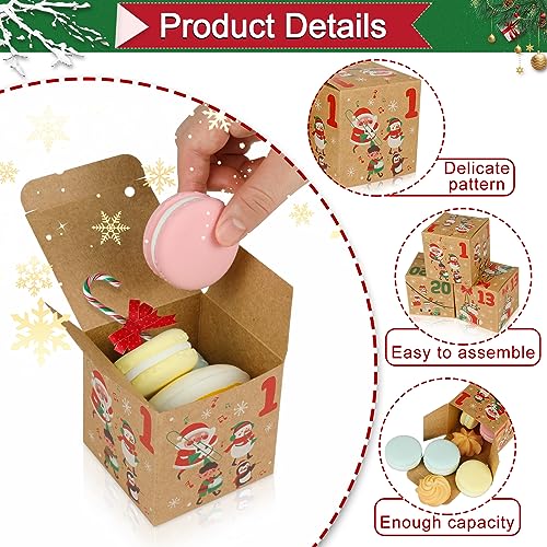ONESING 24 Pcs DIY Christmas Advent Calendar Boxes for 2025, 24 Days Countdown Calendar Gift for Adults and Kids Christmas Cardboard Number Boxes Make & Fill Your Own Advent Calendar Boxes Lovely Xmas Party Present, Kraft Papper - color: Style-B