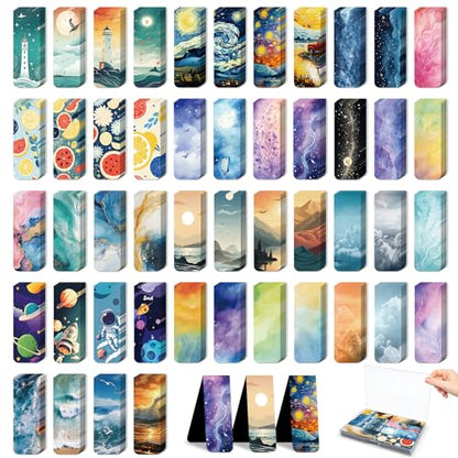 48 Pieces Magnetic Bookmarks Magnet Page Markers – Cute Magnet Bookmark Clips with Storage Boxes – Bookmarks for Reading Women & Men – Christmas Gifts & Teacher Gifts - size: 48, style: Unique Style