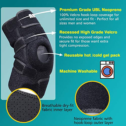 ARRIS Elbow Ice Pack Wrap for Tendonitis and Tennis Elbow, Elbow Brace Ice Wrap with Cold Compress, Arm Ice Sleeve for Tennis Elbow Relief, Golfers Elbow and Sport Injuries