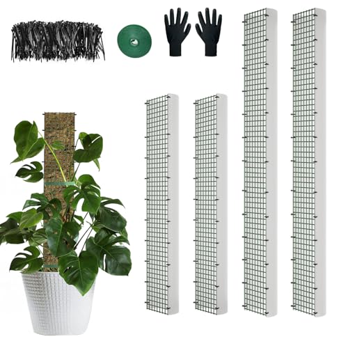60"/40"/24" Metal Moss Pole, D Shape Sphagnum Moss Pole, Moss Poles for Climbing Plants, Monstera, Indoor Climbing Plants (2 Each of 40" 24") - style: 2 Each of 40" 24"