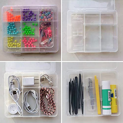 9 Grids Plastic Storage Compartment Organizer Container with Adjustable Dividers for Crafts, Earrings, Screws, Nail, Bandages, Pins and More (1)