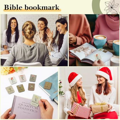 Tisancy 9 Pcs Christian Magnetic Bookmarks Bulk Inspirational Gifts Leather Bookmarks Handmade Bible Motivational Gifts for Vbs Sunday School Book Club(Gray Brown) - color: Gray Brown