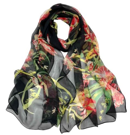 Xyueanlo Fashion Scarves for Women Lightweight Elegant Scarf Sunscreen Wraps Shawls - color: Orchid Black