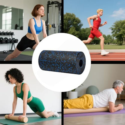 Back Foam Roller, Hollow Column Muscle Recovery Tool, Muscle Roller Foam, for Gym Post-Exercise Sports Recovery Home Fitness Routine Yoga Stretching - color: Black Blue