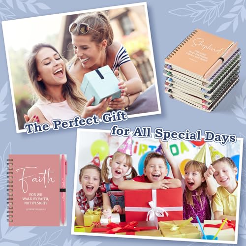 36 Pcs Christian Bulk Gifts for Women: 12 Bible Verse Spiral Notebooks with 12 Scripture Pens & 12 Magnetic Bookmarks, Boho Prayer Journal Father's Day Gifts for Church Members, Bible Study Groups - color: Boho Color