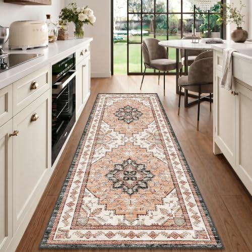 Area Rugs Runner 2x6 Washable Non-Slip Boho Indoor Carpets, Orange - color: Orange, size: 2' x 6' (Rectangular)
