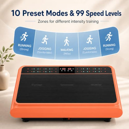 Natini Vibration Plate Exercise Machine - Power Vibrating Plate for Lymphatic Drainage,Whole Body Workout Machine for Women Weight Loss Home Fitness, - style: BT-Orange