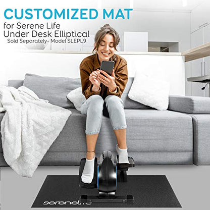 Elliptical Fitness Exercise Equipment Mat - Exercise Machine Floor Mat, Elliptical Mat, Fitness Mat, Gym Mat, Jump Rope Mat w/Durable with Non-Slip Texture - SereneLife SLELMAT5