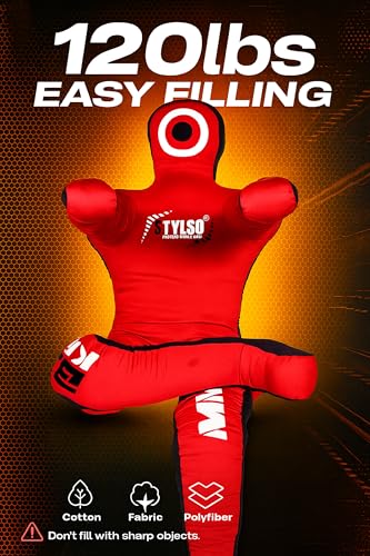 Grappling Dummy for Adults, Unfilled Wrestling Dummy, Hanging Jiu Jitsu Dummy for BJJ, MMA, Judo, Karate, Martial Arts - color: Red Sit, 6ft / 72 inches