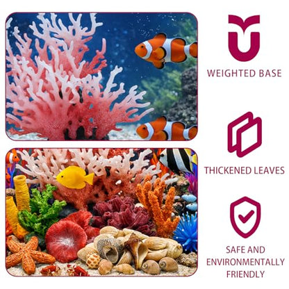 35PCS Coral Reef Aquarium Decorations Set, Ocean Style Aquarium Decor with Artificial Coral, Plants, Seashells, Anemones and Starfish for Freshwater, Saltwater and Tropical Fish Tanks