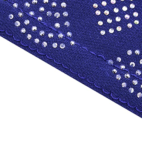 ZGMYC Women Shiny Rhinestones Muslim Hijab Elegant Long Turban Cap Head Wrap Scarf - color: Blue