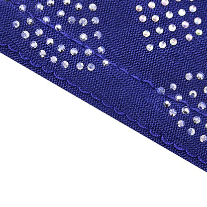 ZGMYC Women Shiny Rhinestones Muslim Hijab Elegant Long Turban Cap Head Wrap Scarf - color: Blue