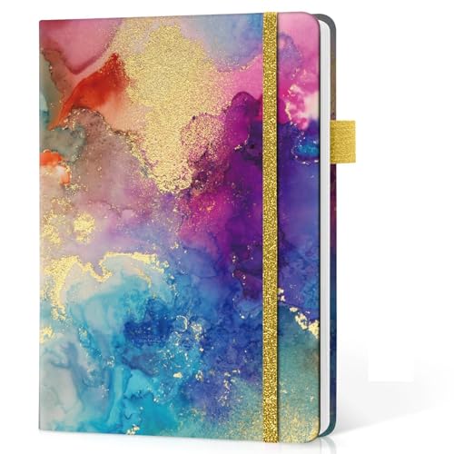 Taja Lined Journal Notebook for Women & Men, Hardcover Leather Journal for writing, A5 College Ruled Notebook for Work & Note Taking, Perfect for Office School Home Supplies, 160 Pages, Color Splash - color: N-Color Splash, style: A - Lined