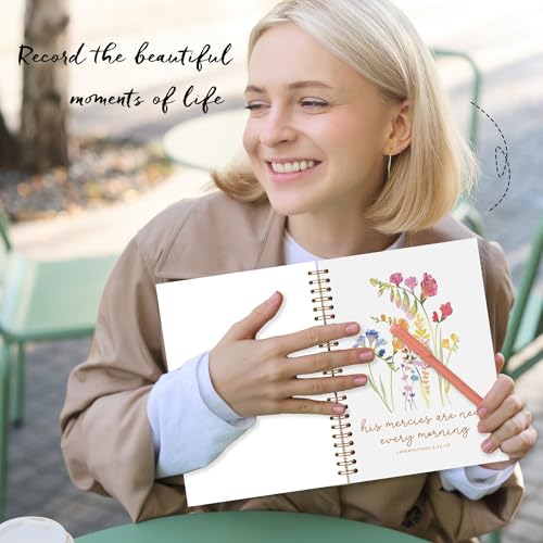 Christian Flower Spiral Notebook, His Mercies Are New Every Morning Bible Verse Journal, Christian Gifts for Women, Religious Prayer Notebook Journal, 5.5x8.3 - color: Floral Christian 12