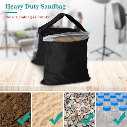 Aimosen 4 Packs Sandbags Weight Bags for Light Stand Photography Video Equipment, Heavy Duty Saddlebag for Backdrop Stand, Photo Tripod, Canopy, Pop up Tent, Umbrella Base, Fishing Chair, Picnic Table - color: Black