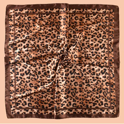 Head Scarf Hair Neck Scarves for Women Purse Bag Scarfs for Handbag Silky Satin Square Headscarf Fashion Hair Bandanas - color: Coffee
