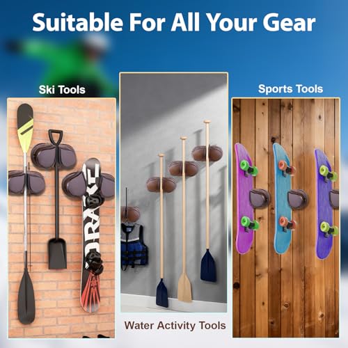 WodGod Woooden Ski & Snowboard Wall Rack 1 Pack for Garage - Fits Any Board,Holds Up to 25lbs,Damage-Free Storage, Space-Saving Winter Gear Organizer for Home & Garage