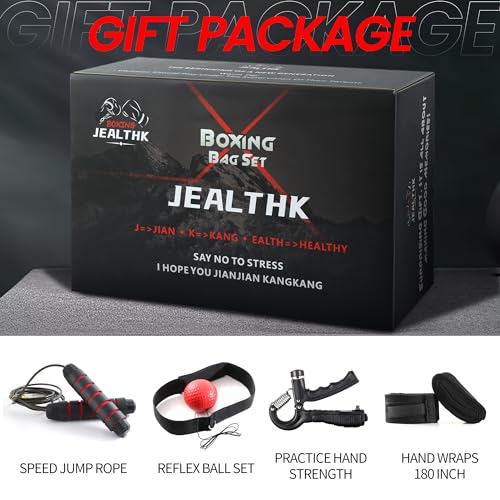 Heavy Punching Bag Set for Adults Boxing Training MMA Muay Thai Home Gym | 4ft Heavy Boxing Bag Set , 12oz Gloves Included, MMA, Taekwondo, Muay Thai, Home Gym, Unfilled