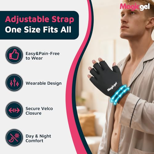 Magic Gel Hand Ice Pack Gloves - Cold Compress Cooling Gel Ice Gloves - Wrist Wrap or Hot Compress - Sports Packs for Hands - Dual Hand Heat Packs - 1 Pack - size: 1 Pack - Ice Glove Pack