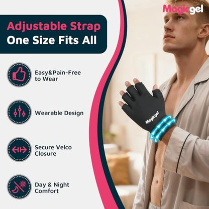 Magic Gel Hand Ice Pack Gloves - Cold Compress Cooling Gel Ice Gloves - Wrist Wrap or Hot Compress - Sports Packs for Hands - Dual Hand Heat Packs - 1 Pack - size: 1 Pack - Ice Glove Pack