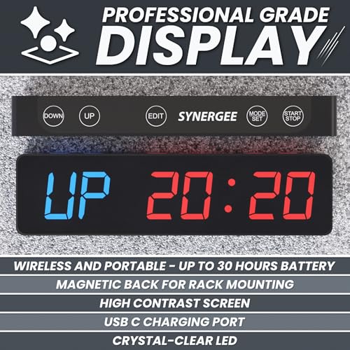 Synergee Magnetic Gym Timer – LED Display Interval Timer