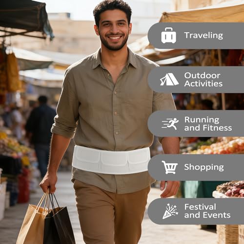 Ihram Belt for Men Umrah,Adjustable Multi-Pocket Belt,for Umrah Essentials Hajj and Outdoor Activities