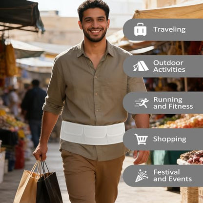 Ihram Belt for Men Umrah,Adjustable Multi-Pocket Belt,for Umrah Essentials Hajj and Outdoor Activities